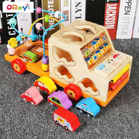 🚗 Camion d'Activités en Bois Multifonction – Le Jouet Éducatif Idéal pour Stimuler Bébé