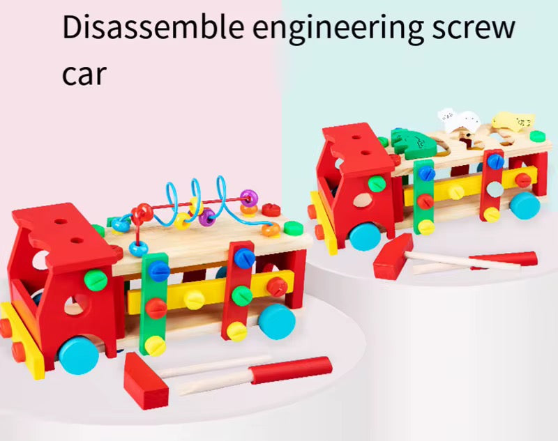 Camion de construction en bois éducatif