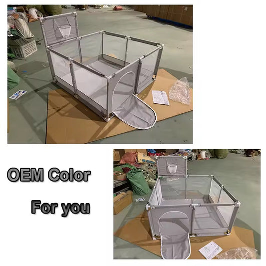 parc de jeu Xl ,10 balles offertes 140cm X140cmx 5 cm, 10 balles, comprises, 3 couleurs bleu gris ou rose