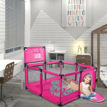 Parc de jeux Xl avec 10 balles offertes , bleu gris ou rose