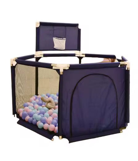 Parc de jeux pliable avec panier 130cmx 110cmx 65 cm , 10 balles offertes (Copie)