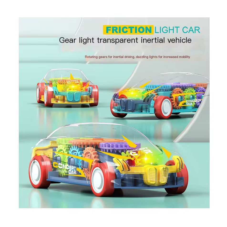 Véhicules Jouets lumineux Transparente avec Engrenages – Lumières & Mouvements Automatiques 🚗✈️*