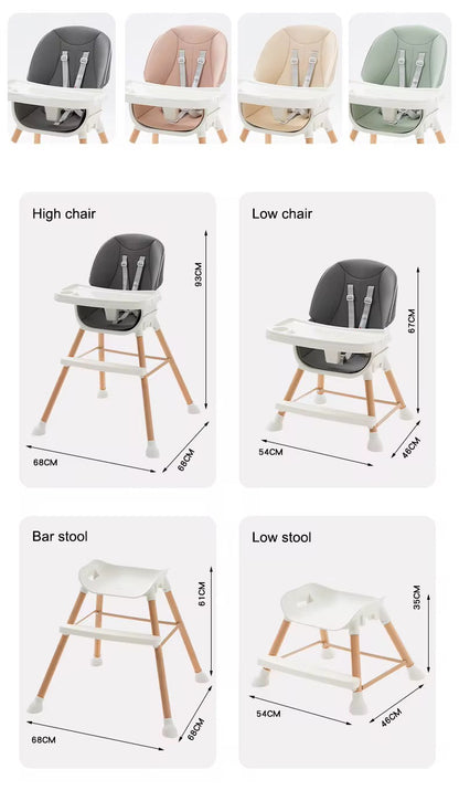 Chaise haute scandinave en bois , plusieurs coloris dispo