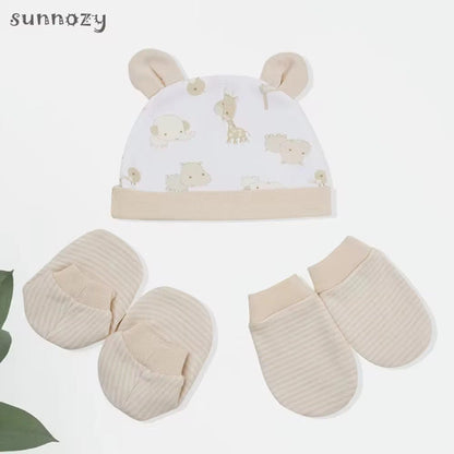 Lot de Bonnets et Moufles  et chaussons pour Bébé – Motifs Variés et Doux