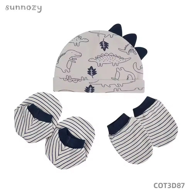 Lot de Bonnets et Moufles  et chaussons pour Bébé – Motifs Variés et Doux