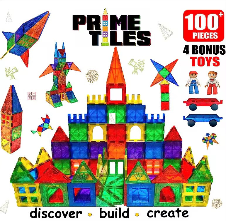 100 pièces Tuiles Blocs magnétiques de construction