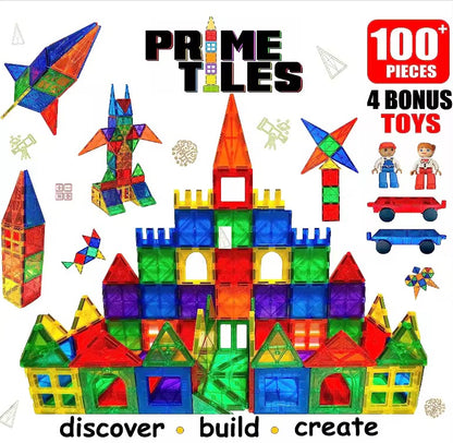 100 pièces Tuiles Blocs magnétiques de construction