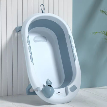 🛁 Baignoire pliable pour bébé avec coussin ergonomique –avec thermomètre  Confort ; sécurité dès la naissance