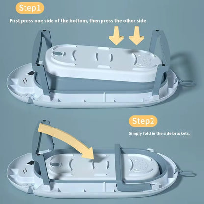 🛁 Baignoire pliable pour bébé avec coussin ergonomique –avec thermomètre  Confort ; sécurité dès la naissance