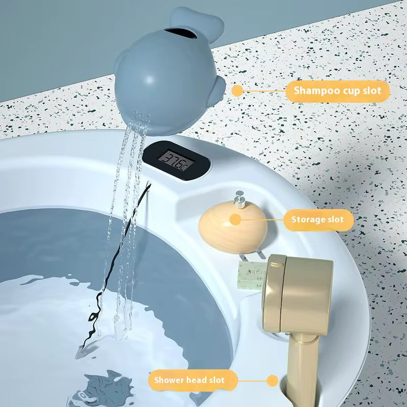 🛁 Baignoire pliable pour bébé avec coussin ergonomique –avec thermomètre  Confort ; sécurité dès la naissance