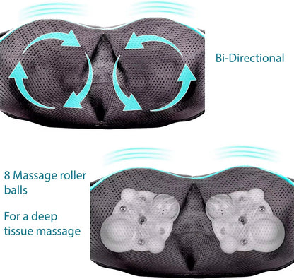 Appareil de Massage Shiatsu Électrique avec Chaleur – Pour Cou, Dos et Épaules tout le corps