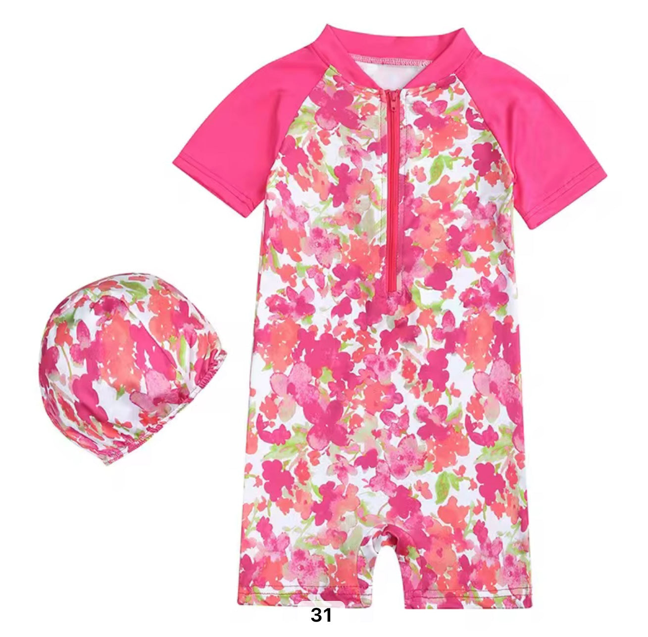 Maillot de bain  avec bonnet et sac offert  fille 1 an a 8 ans (Copie)