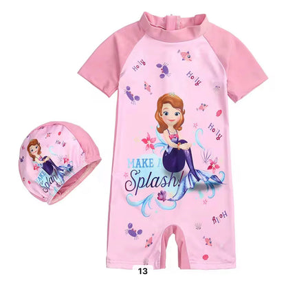 Maillot de bain  avec bonnet et sac offert  fille 1 an a 8 ans (Copie)