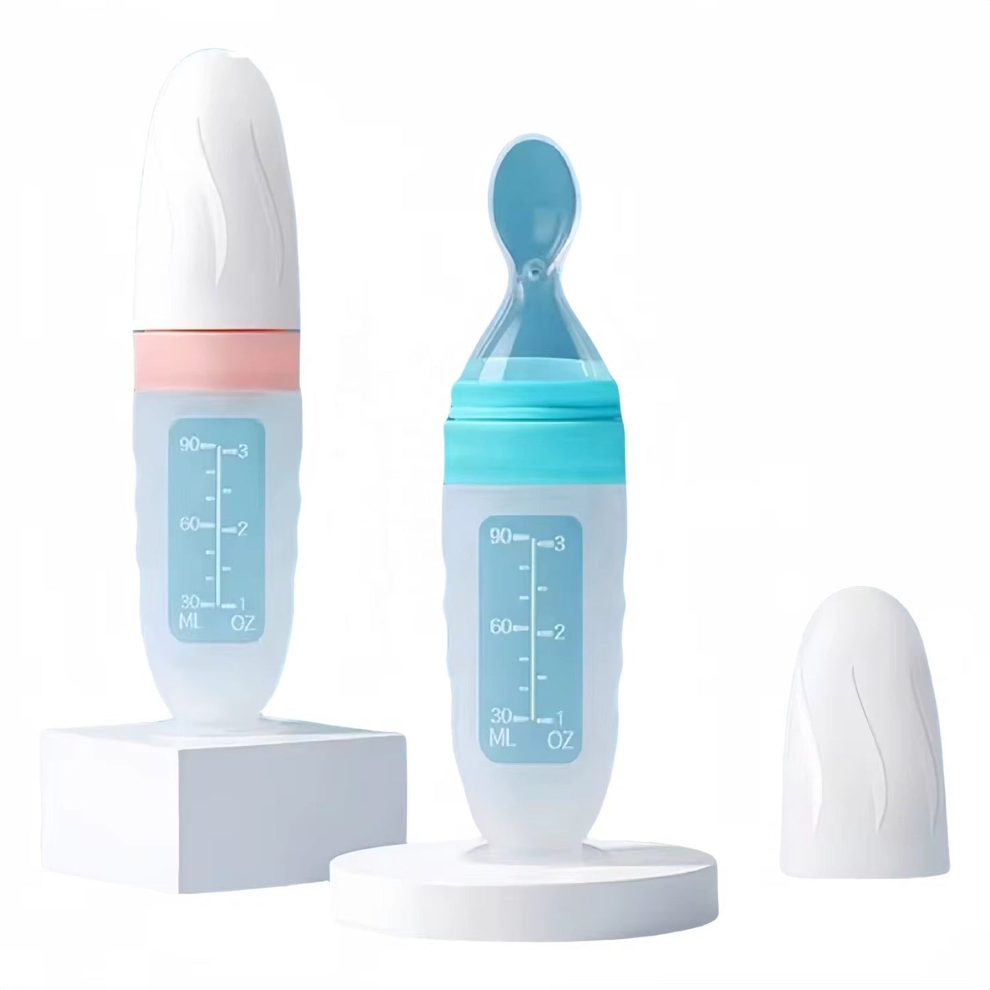 Biberon cuillere Cuillère de distribution d'aliments pour bébés en silicone