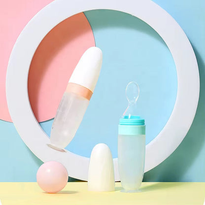 Biberon cuillere Cuillère de distribution d'aliments pour bébés en silicone