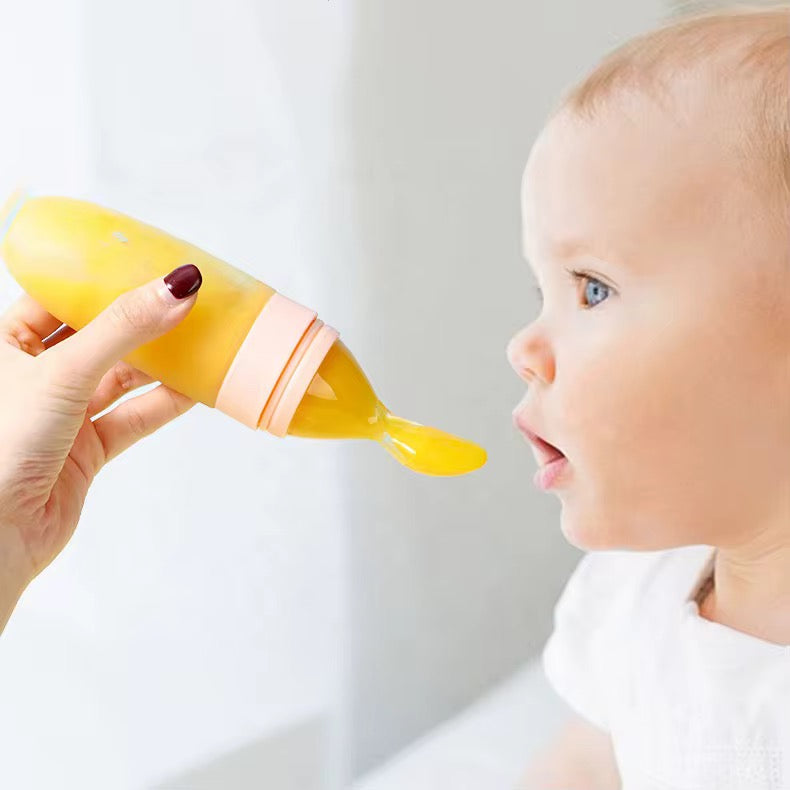 Biberon cuillere Cuillère de distribution d'aliments pour bébés en silicone