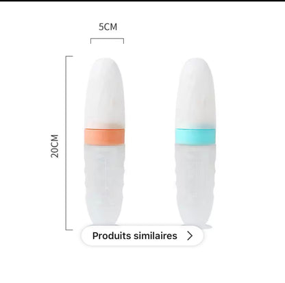 Biberon cuillere Cuillère de distribution d'aliments pour bébés en silicone