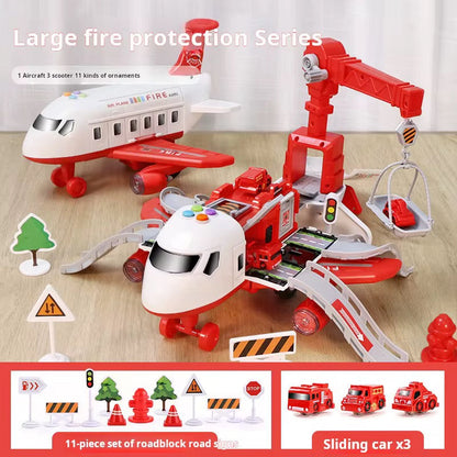 Avion Transporteur & Circuit de Police – L’ultime station de jeu pour petits héros !