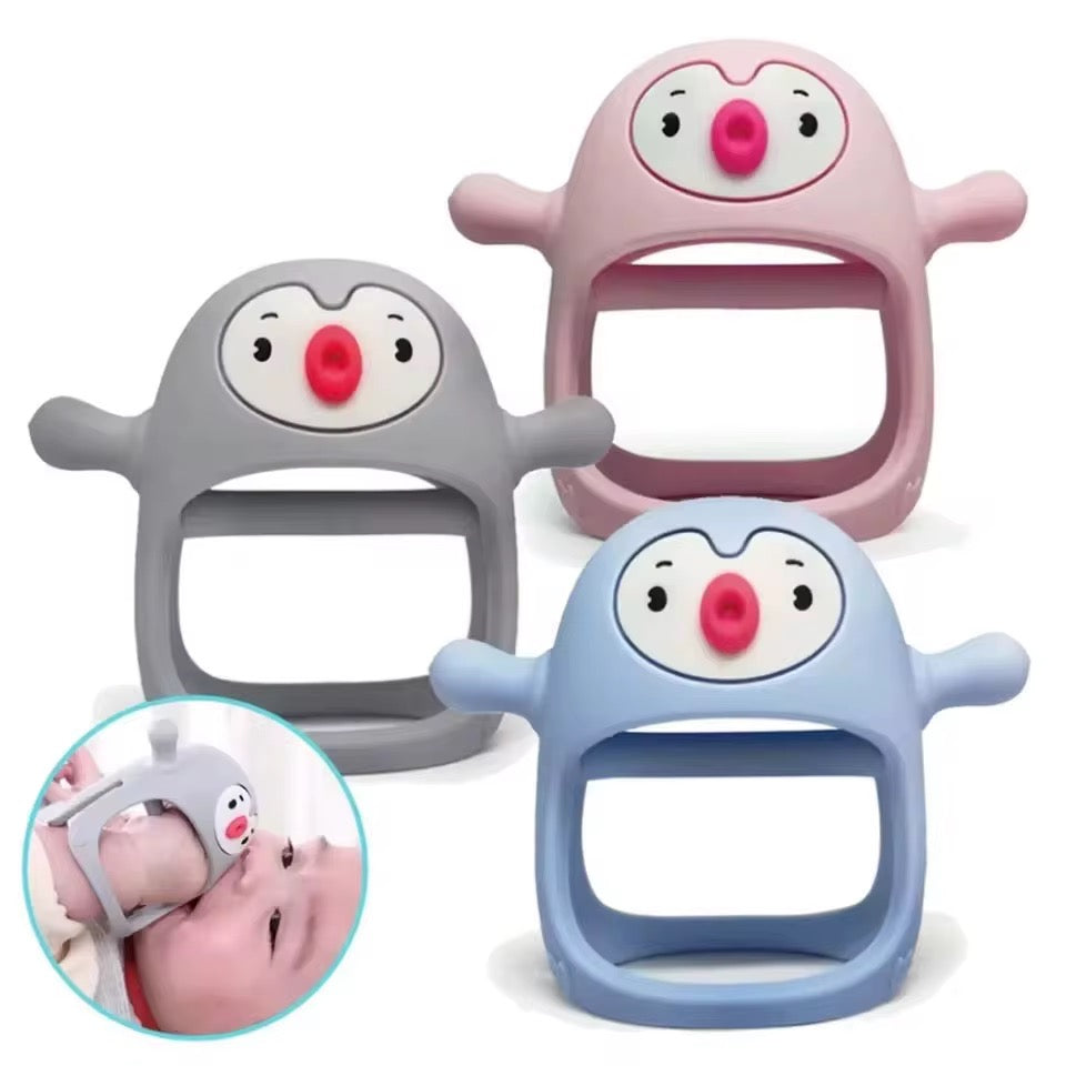 Jouet de dentition pingouin en silicone ( 4 coduleurs dispo)