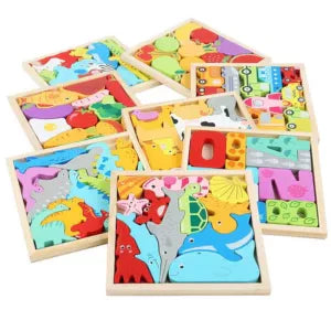 🧩 1 puzzle en bois éducatif au choix animal chiffre  fruit .....