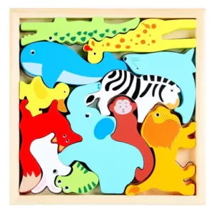 🧩 1 puzzle en bois éducatif au choix animal chiffre  fruit .....