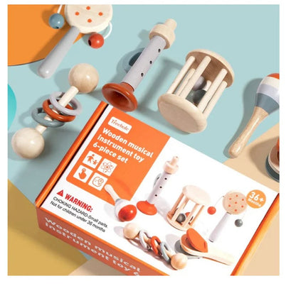 🎵 Coffret  jouet sensoriel sons en Bois Montessori – 6 Pièces