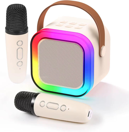 Karaoké Bluetooth Portable avec Lumières LED et 2 micro