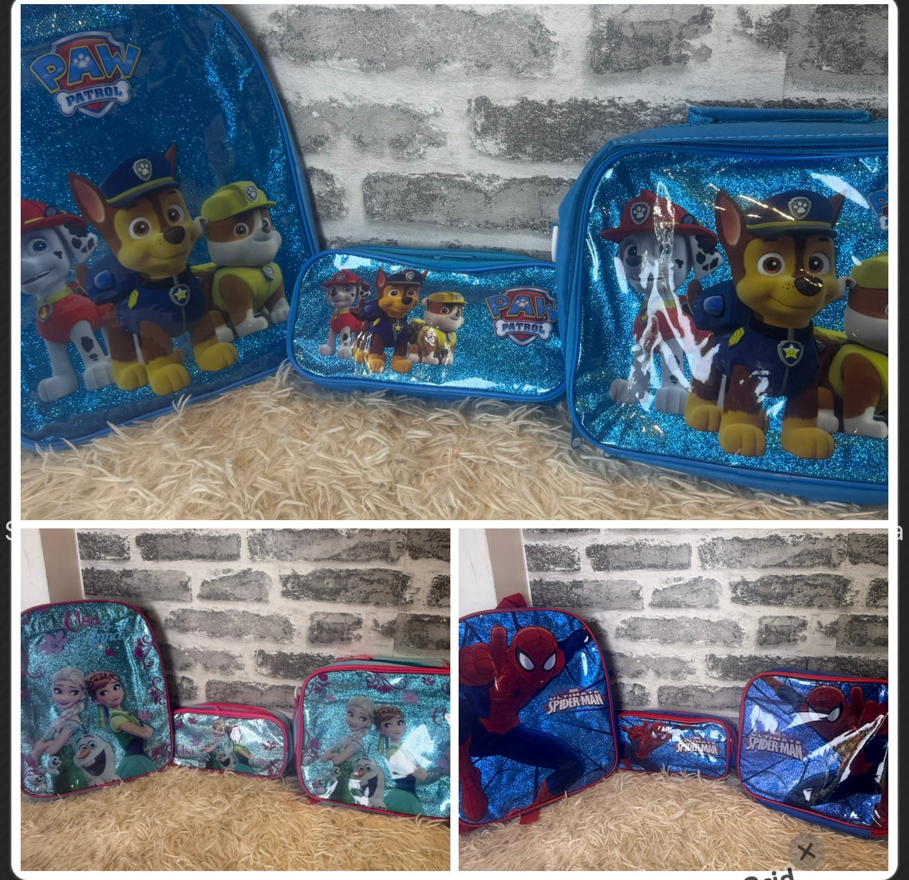 Ensemble 3 Pièces Enfant maternelle CI – Modèles Paw Patrol, Reine des Neiges &amp; Spiderman