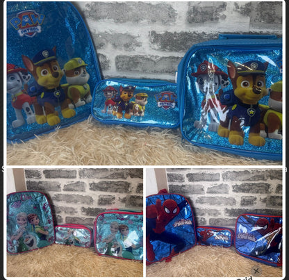 Ensemble 3 Pièces Enfant maternelle CI – Modèles Paw Patrol, Reine des Neiges &amp; Spiderman