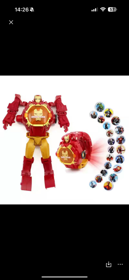 Montre transformer en robot héroïque et projection plusieurs modèles