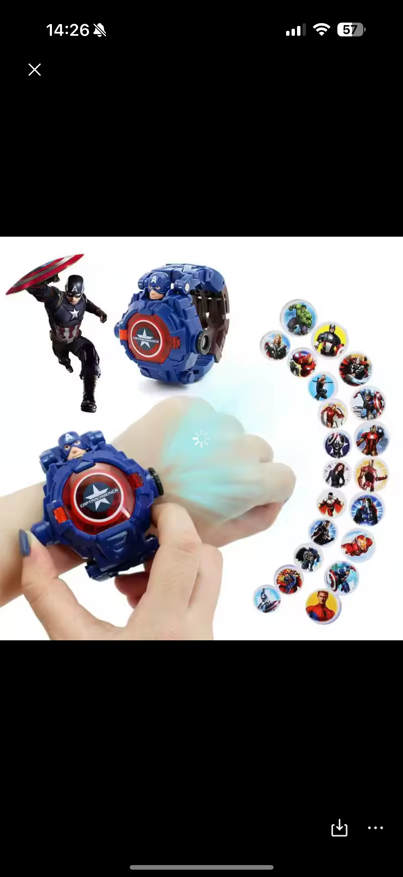 Montre transformer en robot héroïque et projection plusieurs modèles