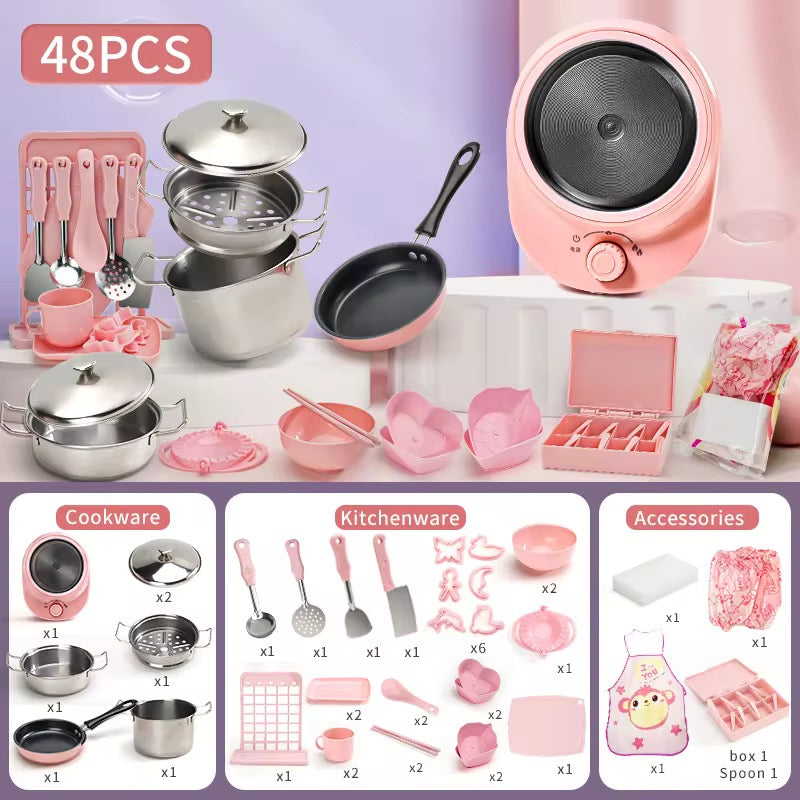 Kit Cuisine Enfant 48 Pièces – Jouer, Apprendre et Créer Comme les Grands !