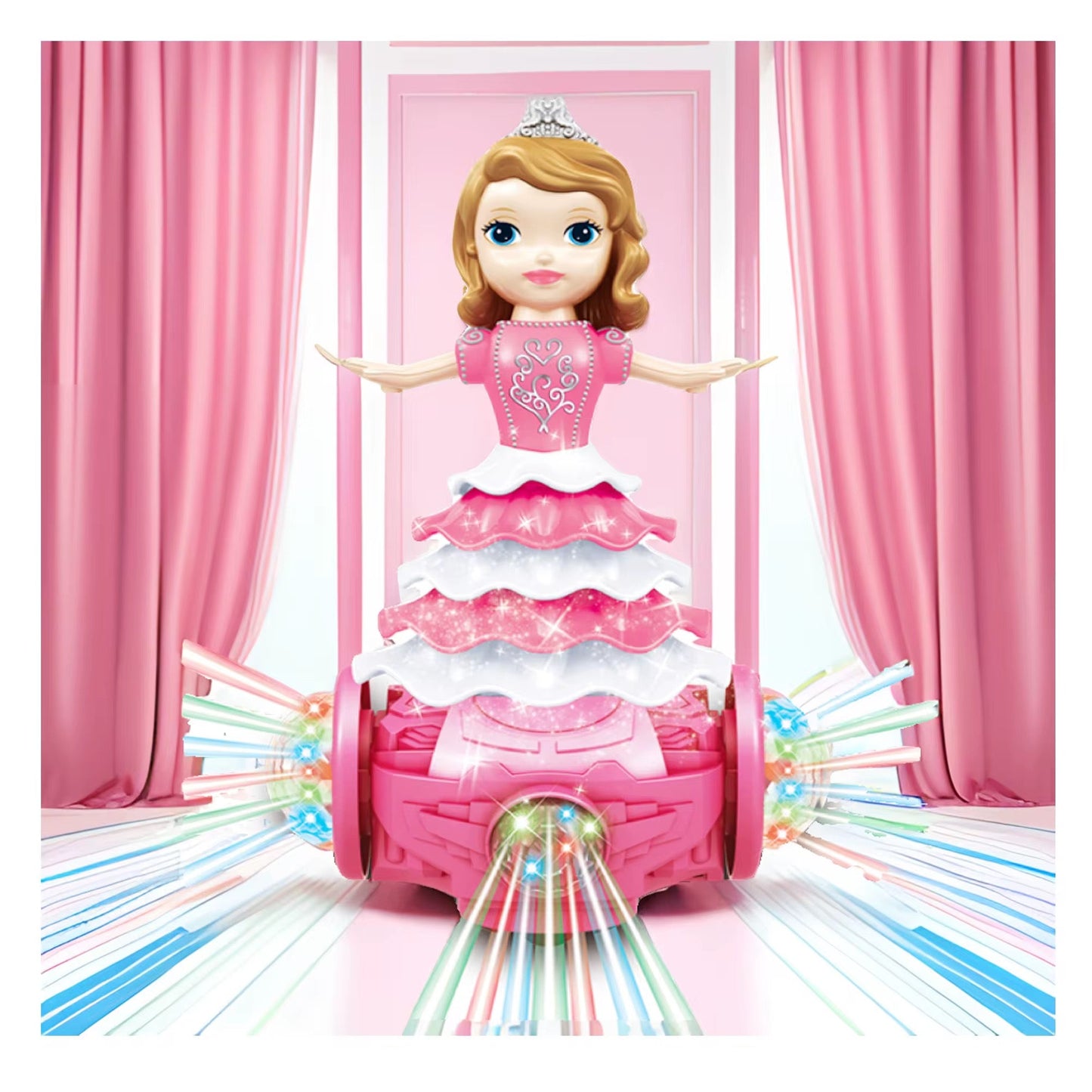 Poupée Musicale Lumineuse Tournante – Effets Son  Lumière