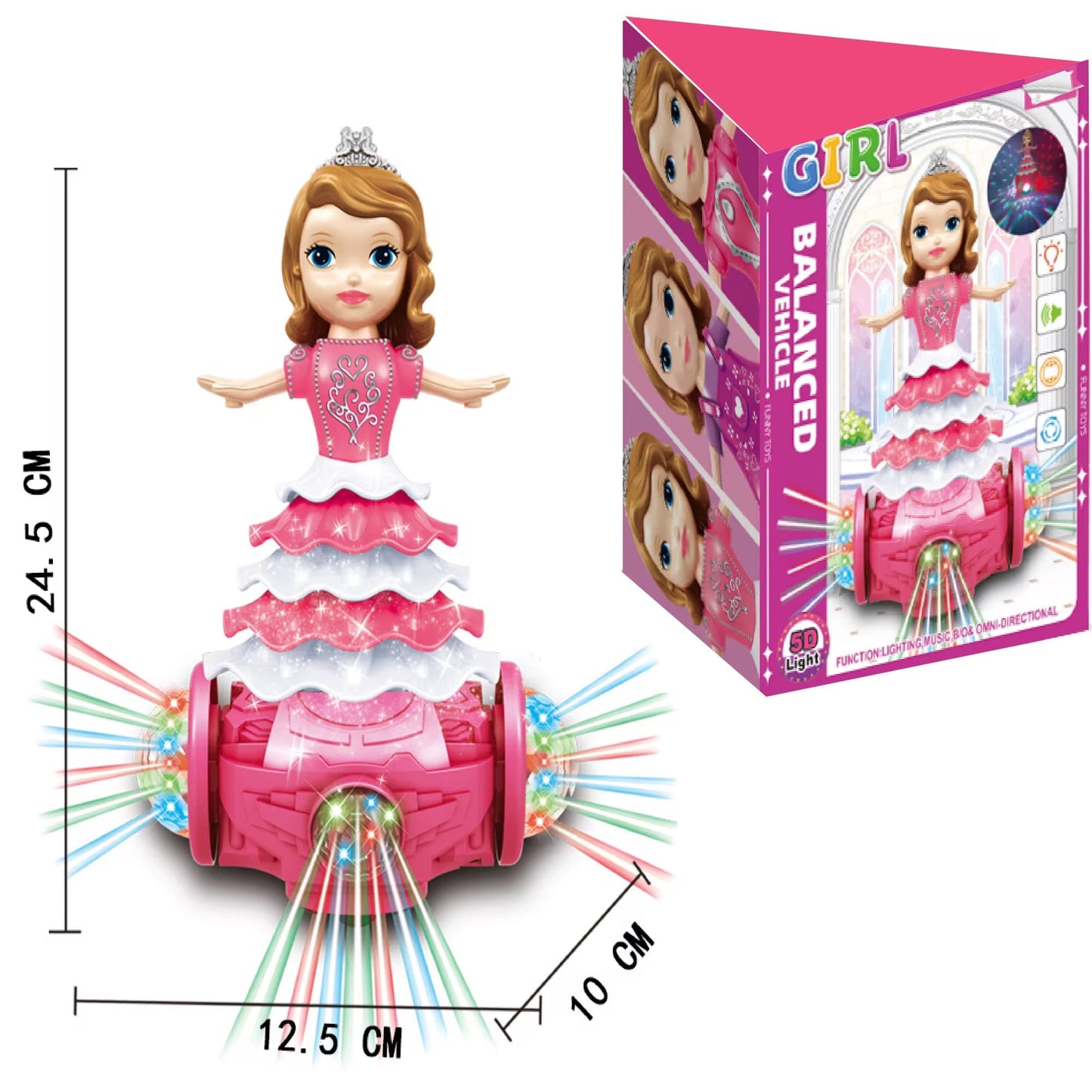 Poupée Musicale Lumineuse Tournante – Effets Son  Lumière