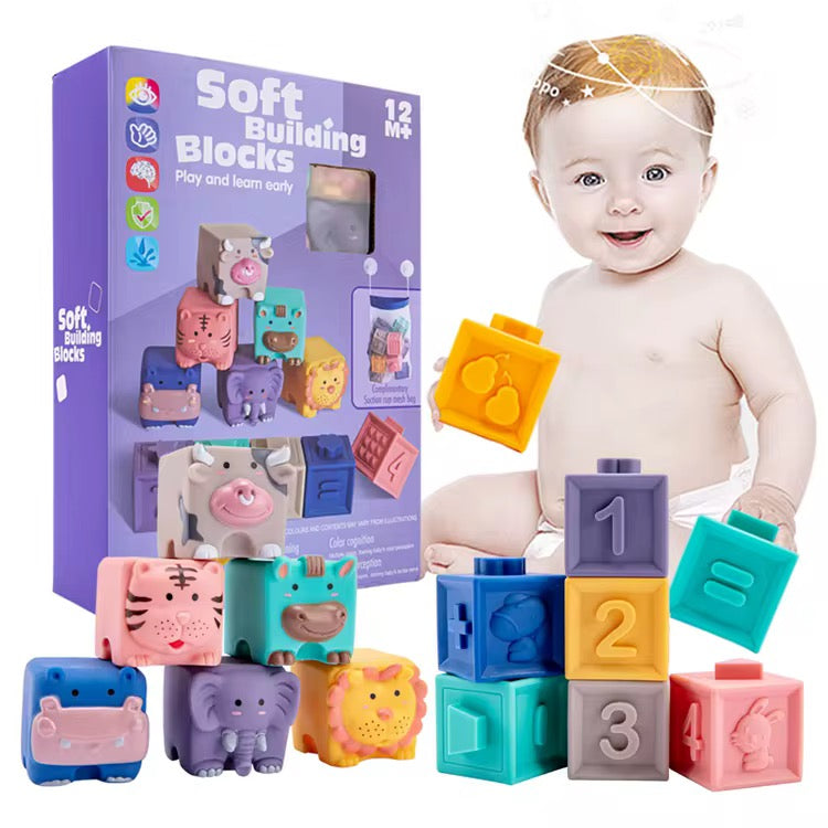 ❤️💚🩷Blocs de Construction Souples pour Bébé – Éducatifs et Sensoriel