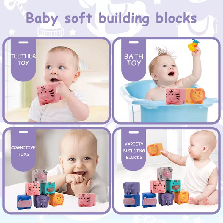 ❤️💚🩷Blocs de Construction Souples pour Bébé – Éducatifs et Sensoriel
