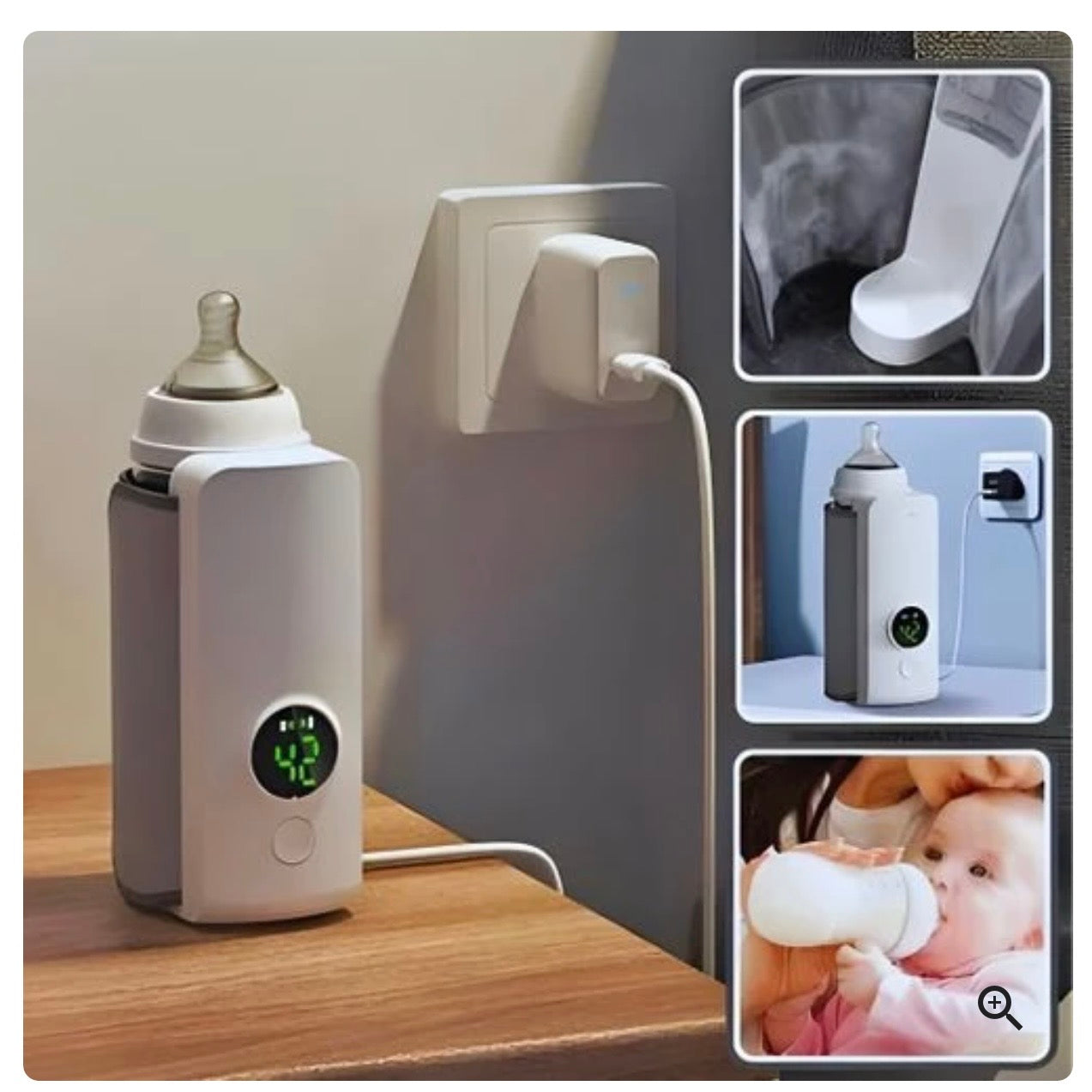 Chauffe-Biberon Portable USB avec Affichage Digital
