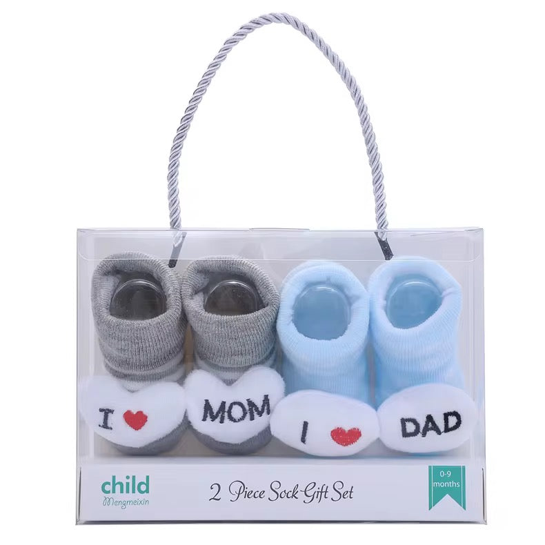 Lot de 2 Chaussettes enfant love papa love mama