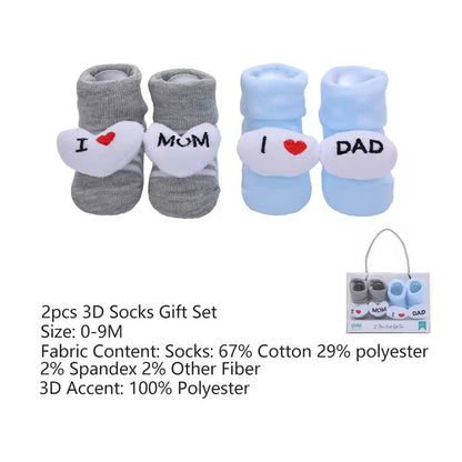 Lot de 2 Chaussettes enfant love papa love mama
