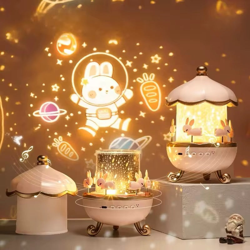 *Veilleuse Projecteur Enfant Lapin Astronaute – Lampe Musicale Rotative* 🌙✨