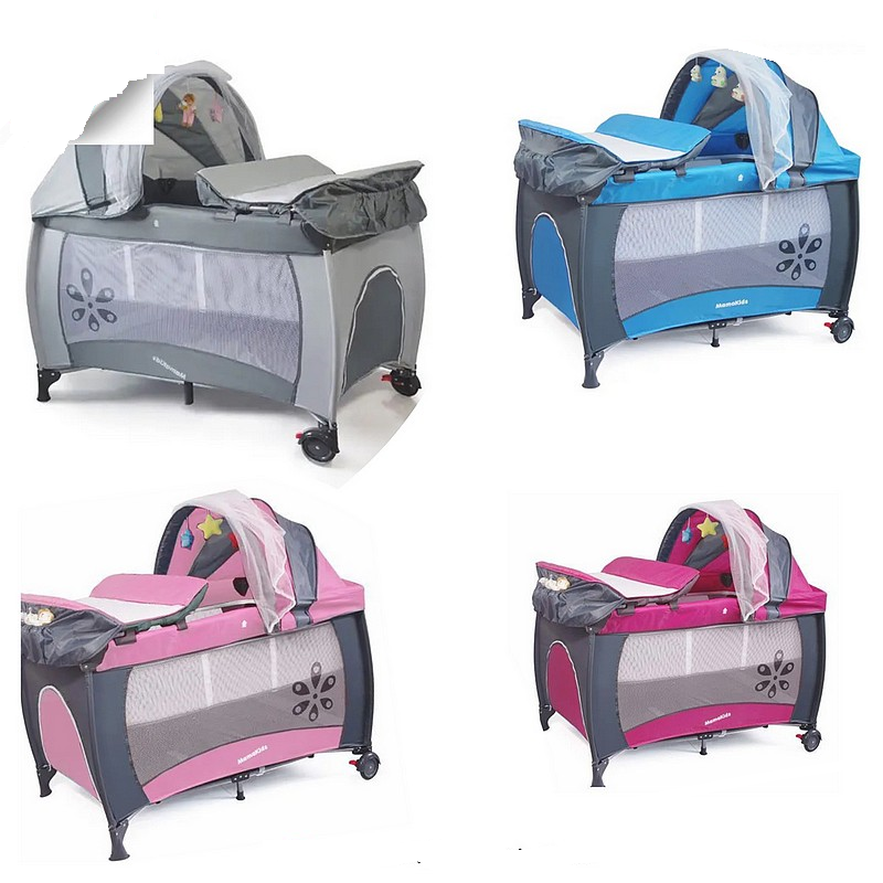 Lit Parapluie avec couffin moustiquaire  , mobile musical, table à langer et arc de jeu