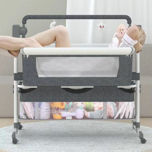 Lit Bébé Cododo Berceau  avec balancelle , bluetooth Hauteur Réglable Confortable Avec Rangement Plusieurs Coloris