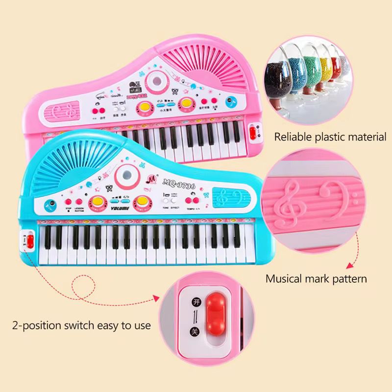 Mini Piano Clavier Électronique Enfant avec Micro & Tabouret – Jouet Musical Éducatif