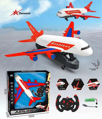 ✈️ Avion Télécommandé pour Enfants – Modèle Airliner 2.4 GHz | Lumières LED | Décollage Assisté | Jouet RC 33 cm