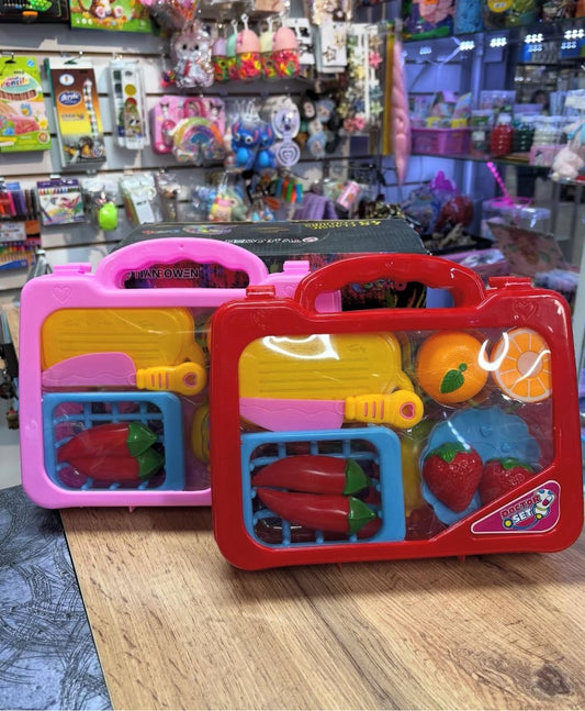 Mallette Portable 2-en-1 "Mini Chef" Tianbowen – Kit de Cuisine et Barbecue à Découper pour Enfants