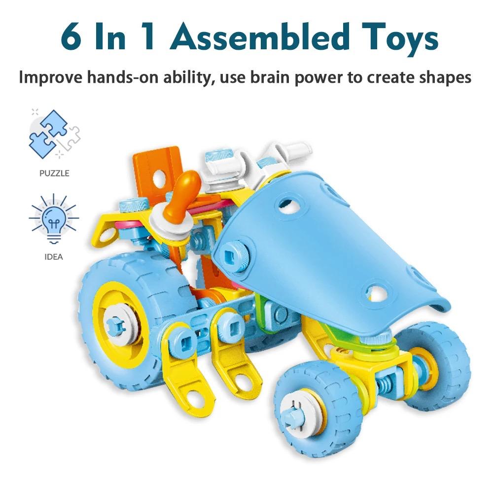 Kit de Construction Éducatif 6-en-1 Build & Play (142 Pièces) – Le Jeu STEM Idéal