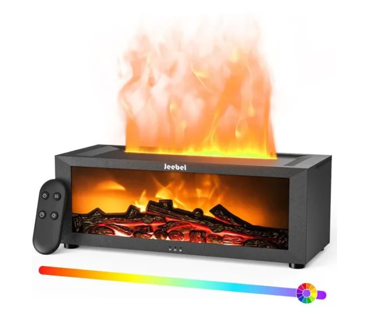 Diffuseur Arôme pour Huiles Essentielles - Effet Flamme Dynamique,Changement Couleur Auto,Télécommande