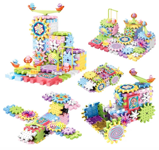 Ensemble de jouets de construction d’engrenages éducatifs-creatifs 83 pieces