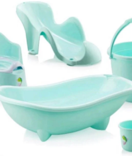 Set bassine baignoire  transat de bain 5 pièces 5 coloris disponible