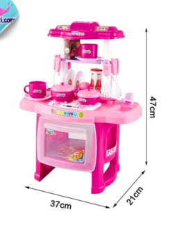 ROSE kit jouet de cuisine pour enfant fille simulation ensemble de cuisine ustensile mini cuisine Sons et Lumière Hauteur 30cm Rose